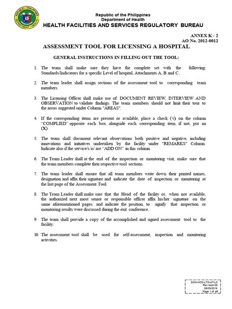 DOH STANDARDS (Indicators) For LEVEL 2 HOSPITAL .